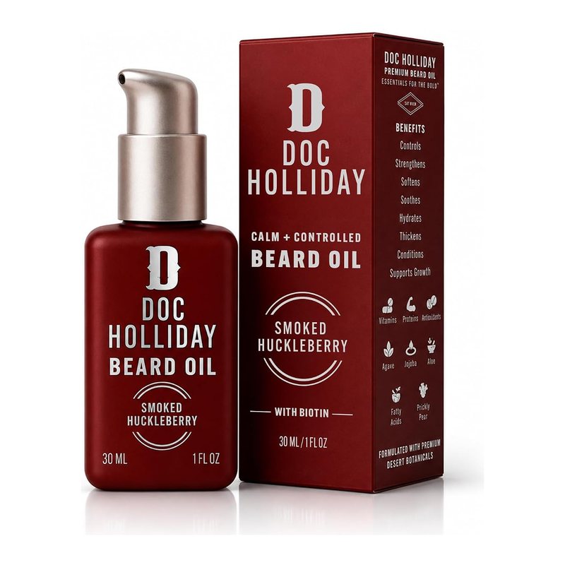 DOC HOLLIDAY Beard Oil, one of Susy's beard care picks